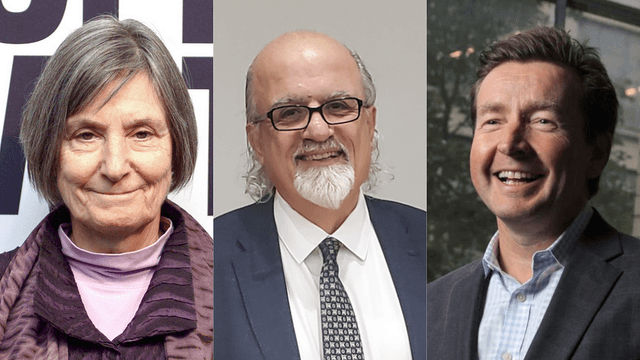 A collage of Anne Whiston Spirn, Nasser Rabbat, and Gareth McKinley’s headshots.