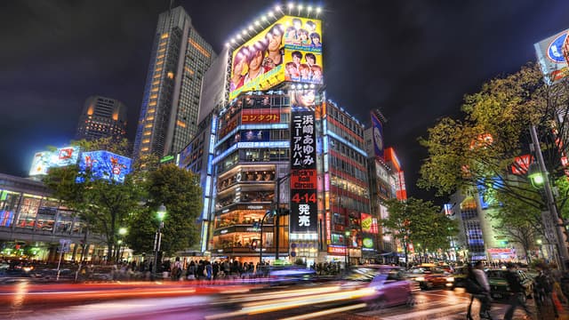 Street scene at night from Japan