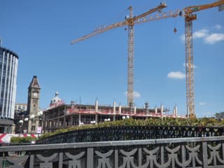 Two tower crane at a construction site